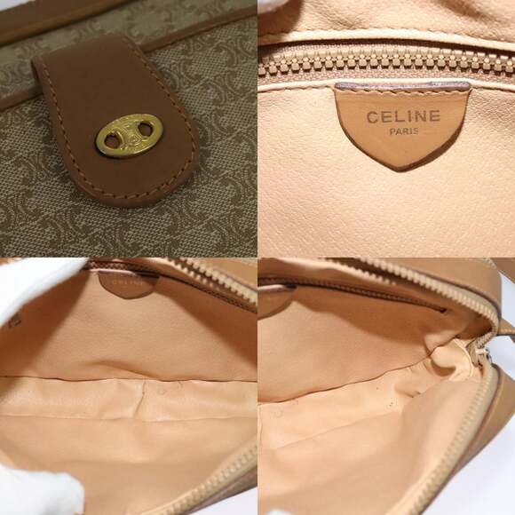 CELINE Macadam Canvas Shoulder Bag Beige - Picture 11 of 13